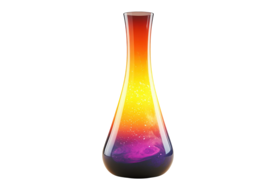 A luminous vase capturing the ethereal beauty of the cosmos a galaxy within a glass a symbol on transparent background
