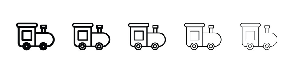 Toy train icon filled flat sign concept for web design.