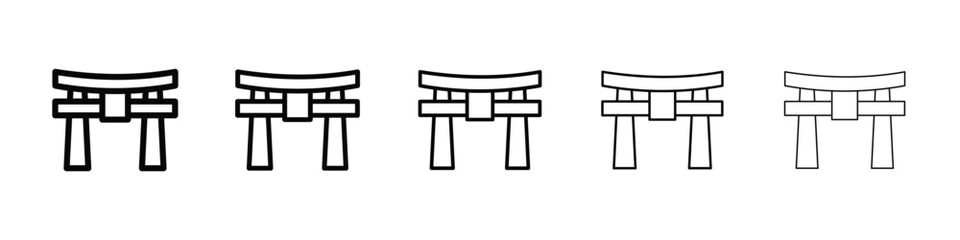 Torii gate icon filled flat sign concept for web design.