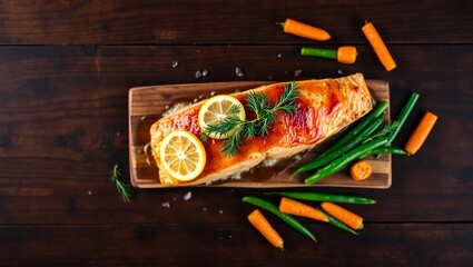 seafood dinner cedar plank salmon fresh dill garnish wood plank cooking rustic salmon grilled salmon roasted salmon lemon garnish maple glazed salmon plank grilled fish
