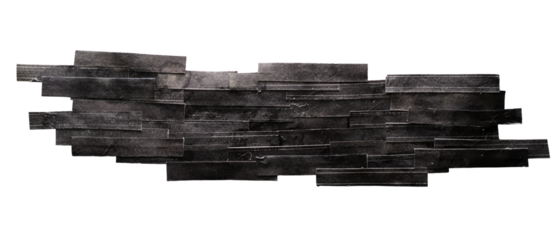 Abstract shape of word bubble background created from shredded black printed paper