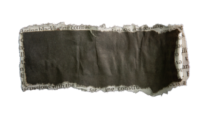 Black rectangular word bubble background created from newspaper