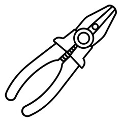 Minimalist Pliers Line Art Illustration