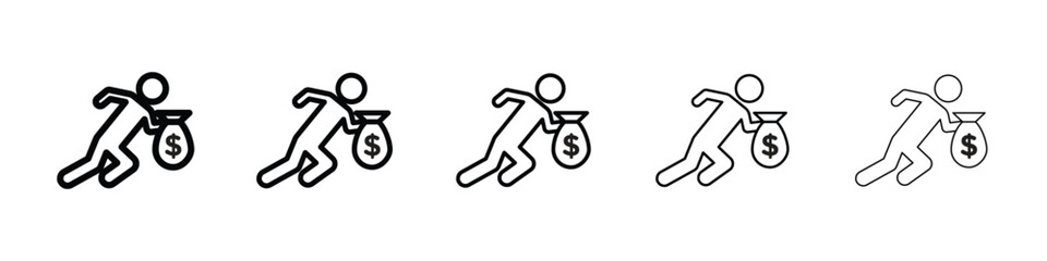 Thief icon filled flat sign concept for web design.