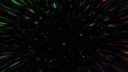 a black background with colorful lights