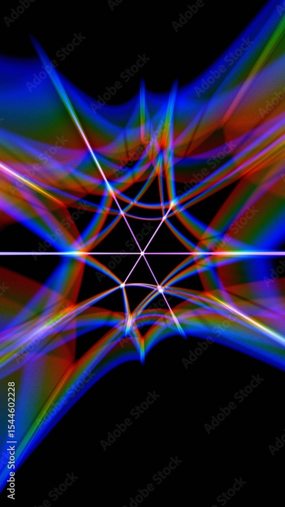 Poster a black background with a colorful pattern