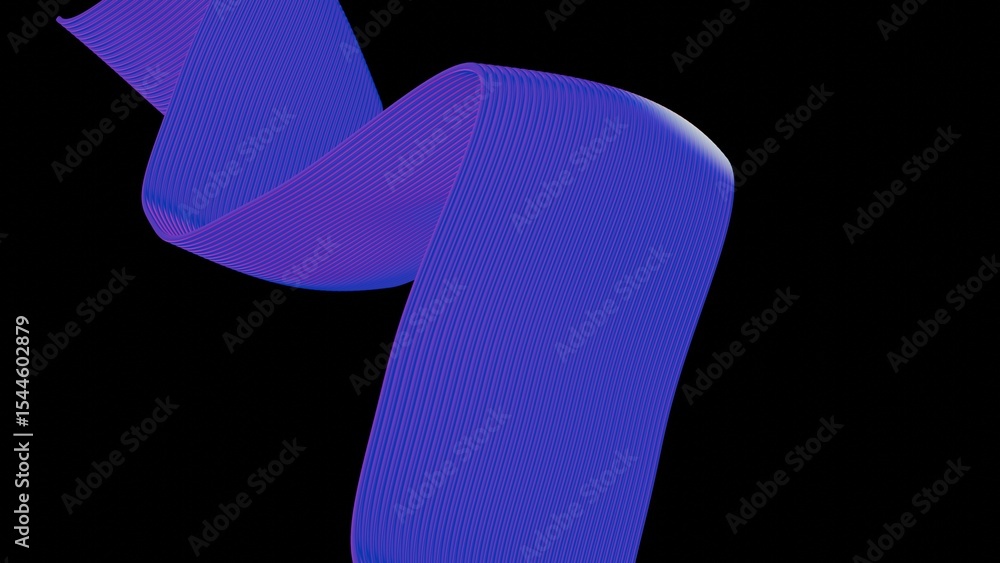 Poster a blue object with a curved tail
