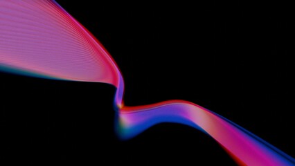 a close up of a black background with a colorful wave