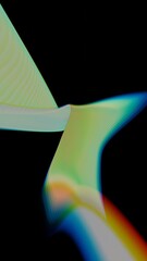 a close up of a black background with a rainbow colored wave
