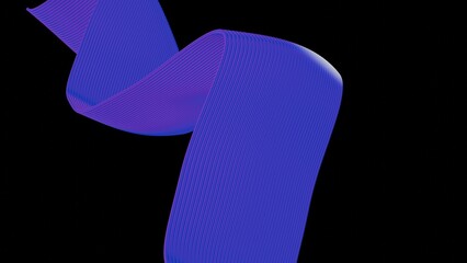 a blue object with a curved tail