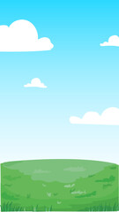 Fototapeta premium Yellow Flower Field Background – Vertical Cartoon Nature Background Vector