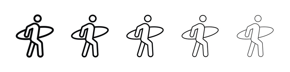 Surfer icon filled flat sign concept for web design.
