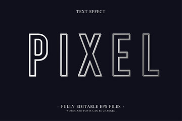 Silver Pixel Text Effect Design