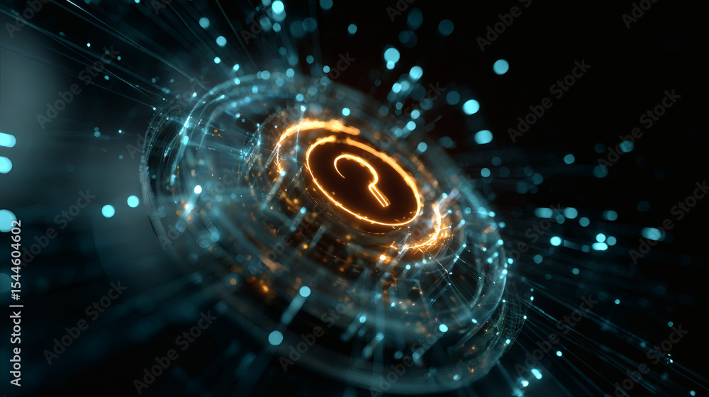 Poster a digital lock icon surrounded by futuristic glowing circuits representing cybersecurity and data pr