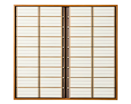 Wooden cabinet with many small white drawers on a transparent background - Powered by Adobe