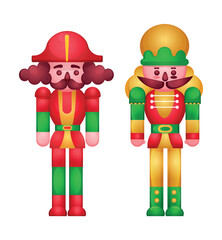 Hand drawn flat nutcrackers collection