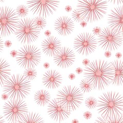 seamless pattern with pink flowers