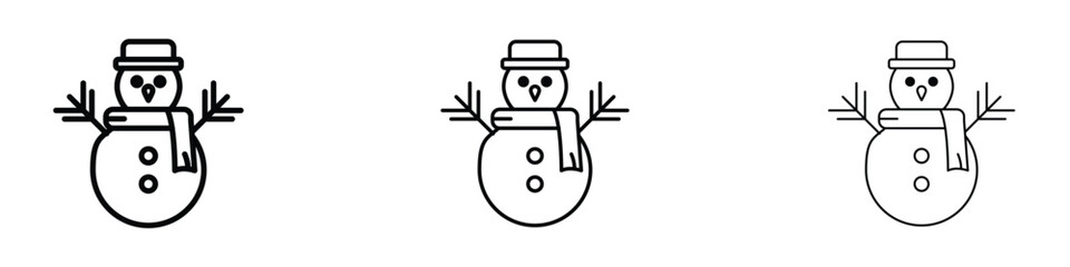 Snowman icon filled flat sign concept for web design.