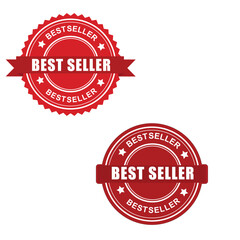 Best Seller Badge Icon  Red Bestseller Stamp Vector for Product Promotion best seller label sticker best seller stamp 