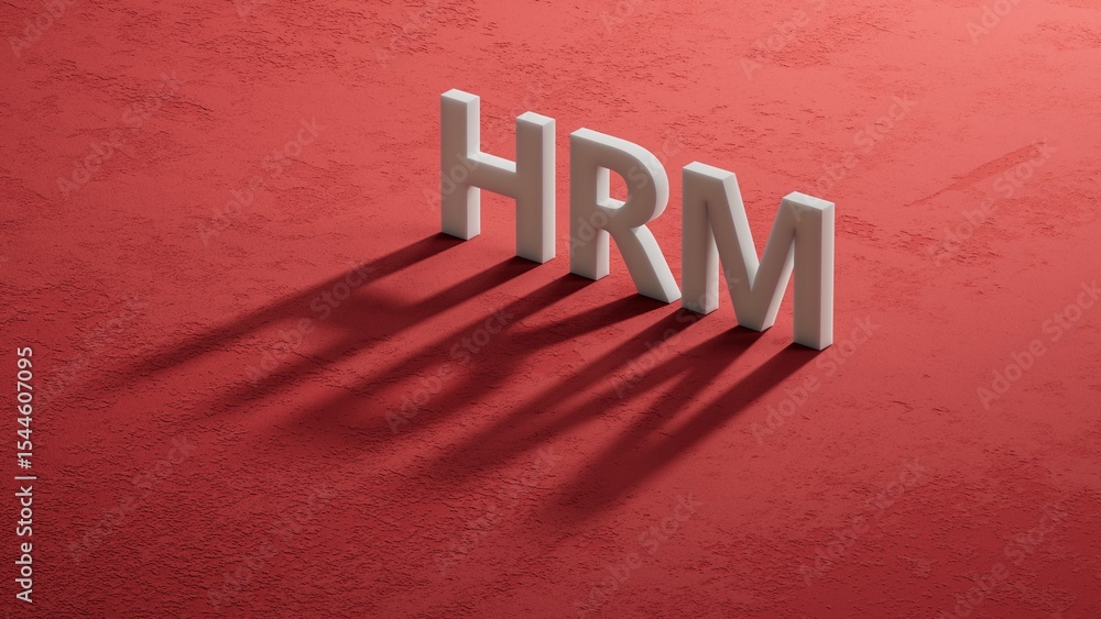 Poster shadow of 3d charcaters with hrm text. financial, marketing.close up of shadow of 3d charcaters,busi