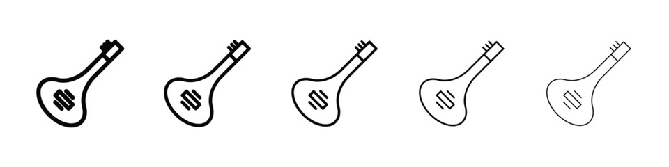 Sitar icon filled flat sign concept for web design.
