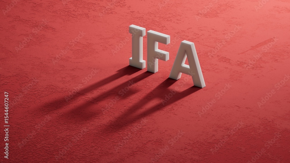 Poster the word ifa is written on a shadow of 3d charcaters structure.close up of shadow of 3d charcaters,b