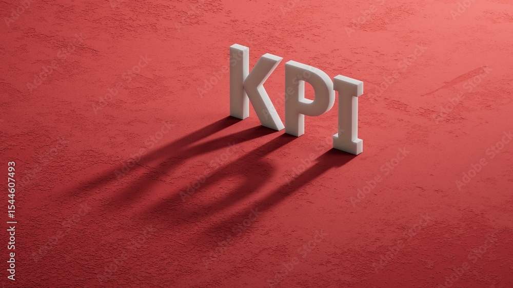 Poster shadow of 3d charcaters with kpi text. financial, marketing.close up of shadow of 3d charcaters,busi