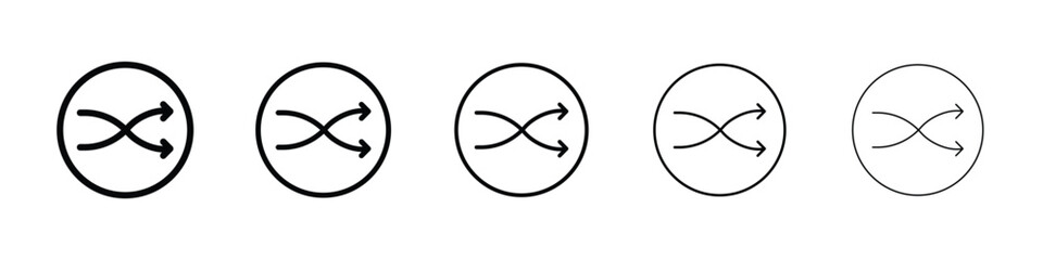 Shuffle icon filled flat sign concept for web design.