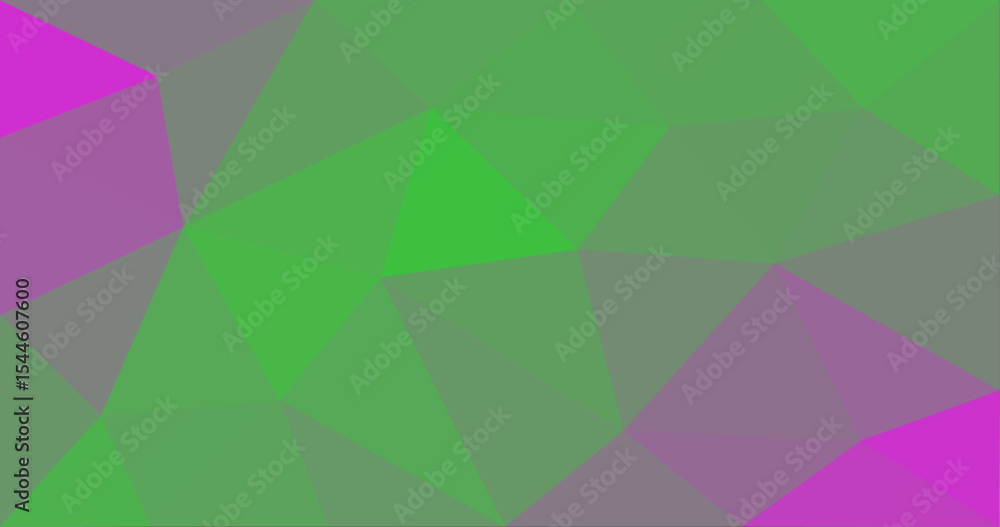 Poster background from low polygons triangle texture of geometric shapes with green pink