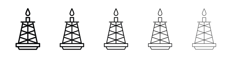 Shale gas rig icon filled flat sign concept for web design.