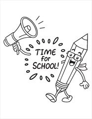 Back to School Coloring Pages for Kids – Cute School Supplies, Bags, Books, and Classroom Fun | Line Art Printable Set