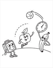 Back to School Coloring Pages for Kids – Cute School Supplies, Bags, Books, and Classroom Fun | Line Art Printable Set