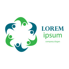 rotating successful people community logo design
