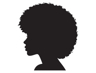 Black Woman Head Profile Silhouette