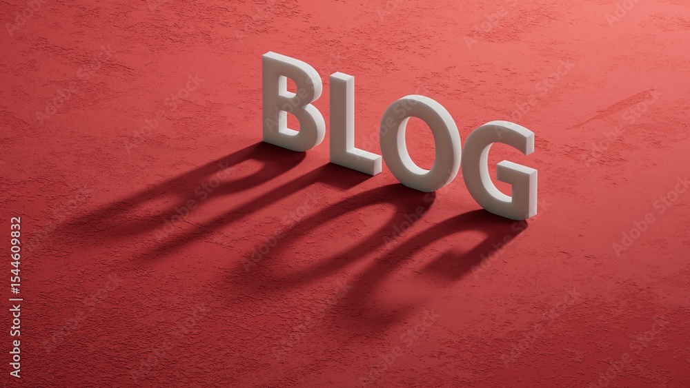 Poster blog symbol. concept word blog on shadow of 3d charcaters.business and blog concept. copy space.busi