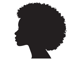 Black Woman Head Profile Silhouette
