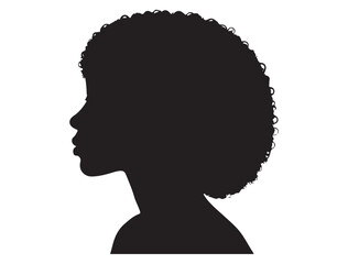 Black Woman Head Profile Silhouette