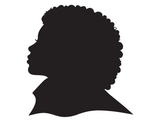 Black Woman Head Profile Silhouette