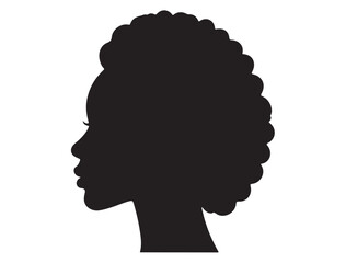 Black Woman Head Profile Silhouette