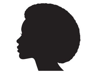 Black Woman Head Profile Silhouette