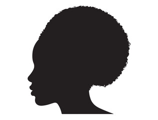 Black Woman Head Profile Silhouette