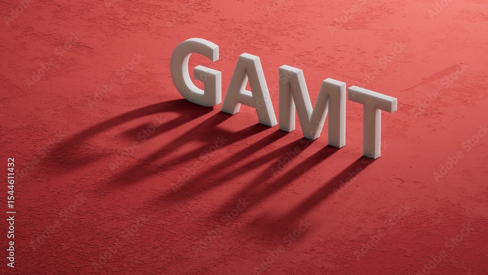 Aufkleber shadow of 3d charcaters with the word gamt. care concept.close up of shadow of 3d charcaters,busines