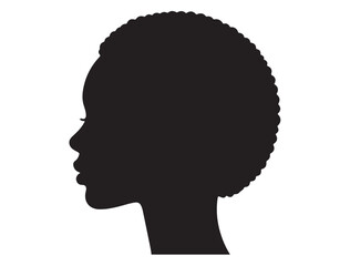 Black Woman Head Profile Silhouette