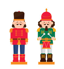 Hand drawn flat nutcrackers collection