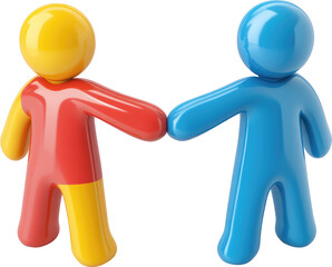 Two stylized figures holding hands.