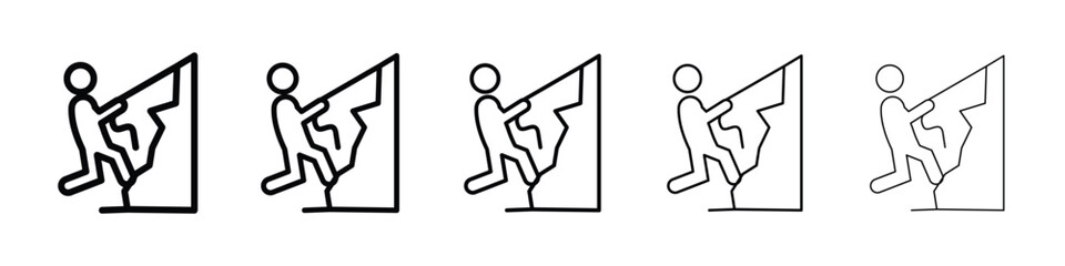 Rappelling icon filled flat sign concept for web design.