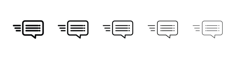 Quick Message icon filled flat sign concept for web design.