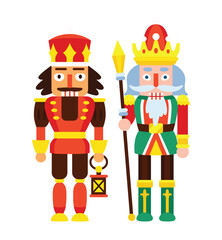 Hand drawn flat nutcrackers collection