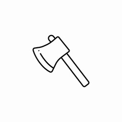 axe tool outline icon sign vector
