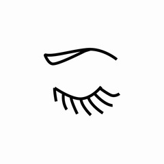 closed eye eyelashes  icon sign vector